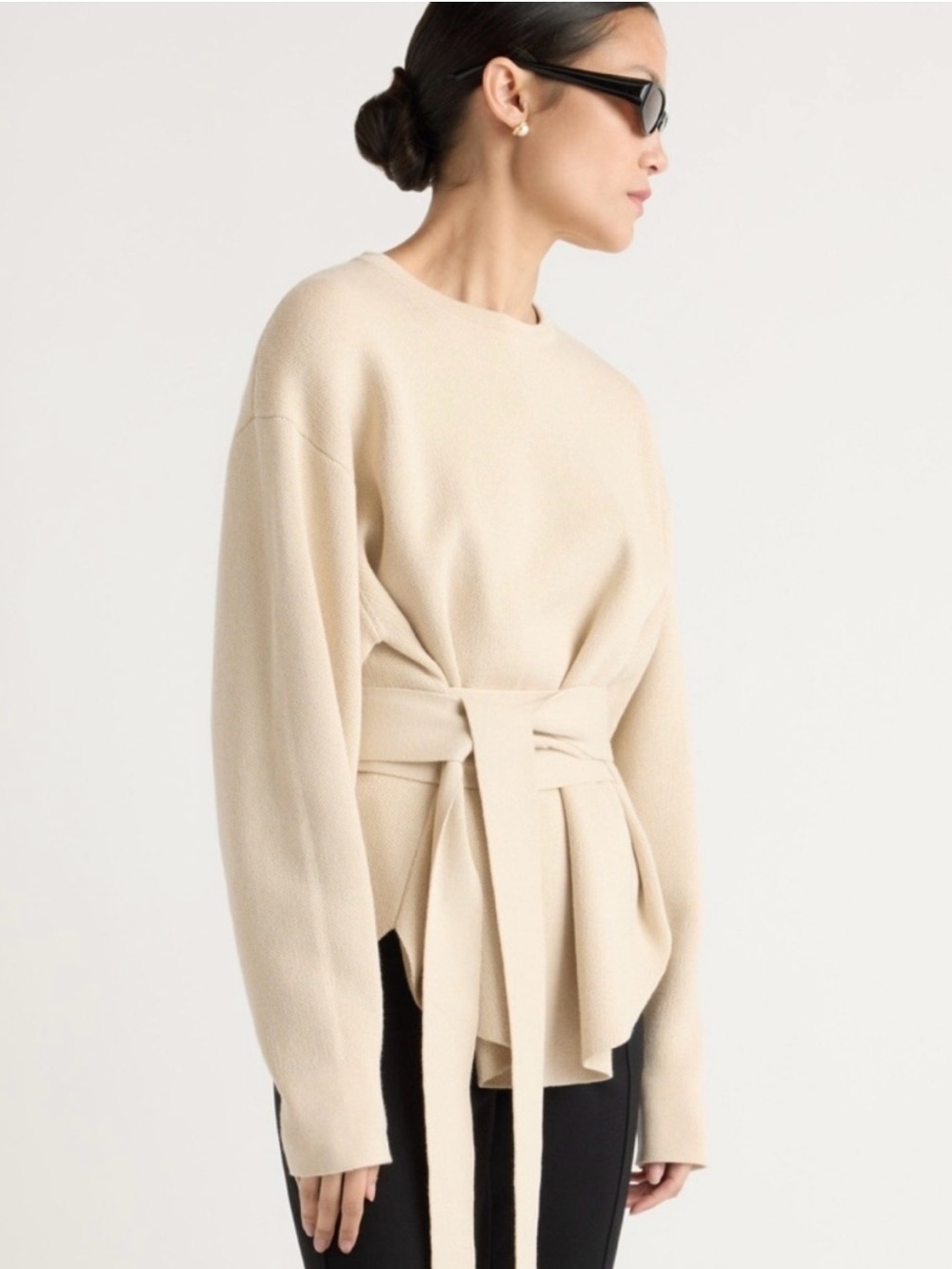 Modern Citizen Nara Tie Sweater  - Oatmeal